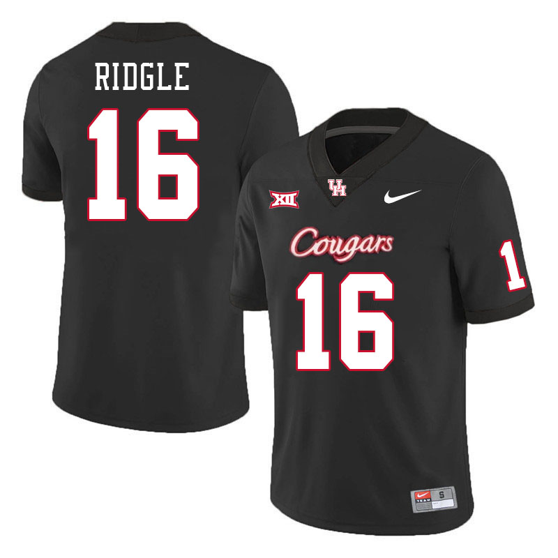 Men #16 JayShon Ridgle Houston Cougars College Football Jerseys Stitched-Black